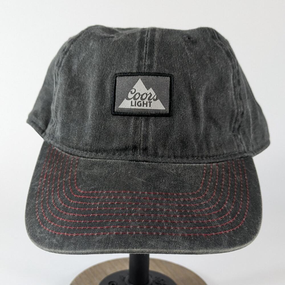Coors Light Baseball Hat Dad Cap Gray Red Logo Breweriana One Size Adult Casual